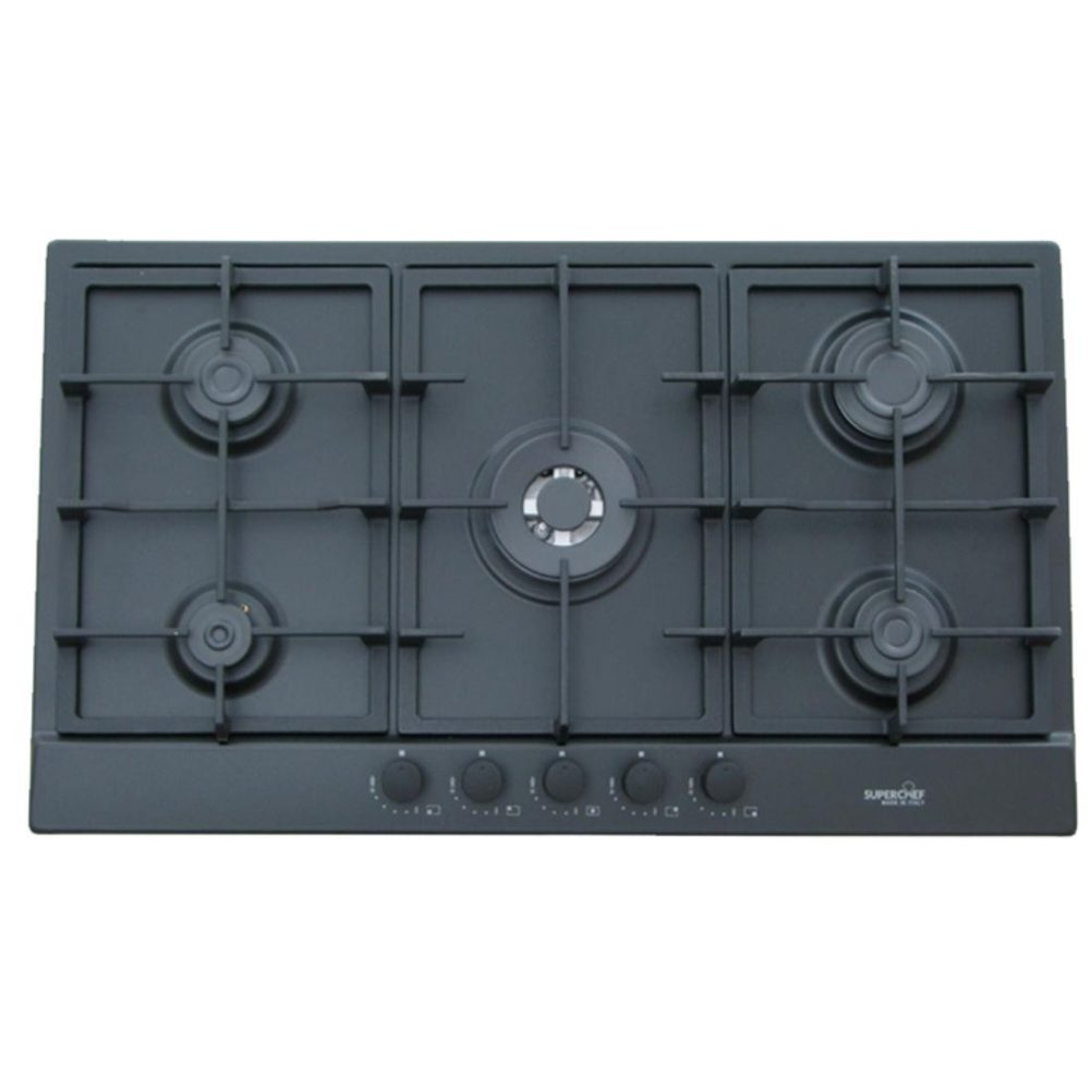 SuperChef Hob 90cm 5 Burners Full Safety Black