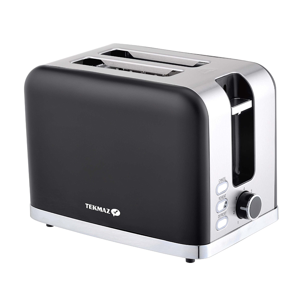 Tekmaz Toaster Black & Stainless Steel