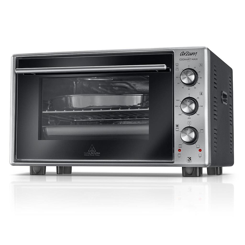 arzum cookart maxi 50liter double glassed electric oven - stainless steel