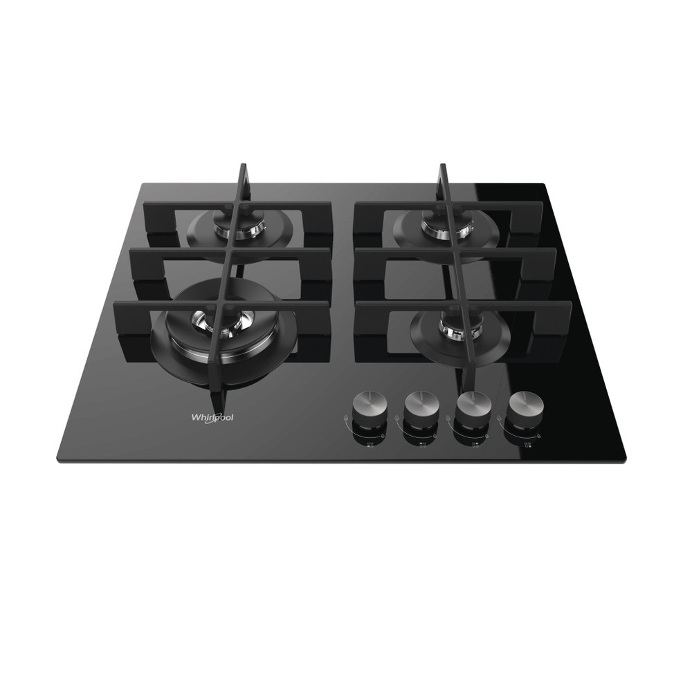 Whirlpool Built in 4 Burner Gas Hob 60cm - Black Glass