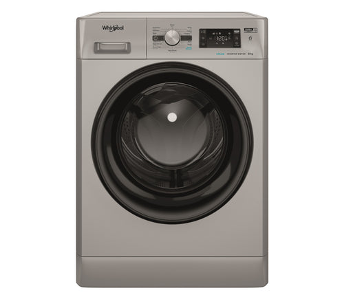 WHIRLPOOLويرلبول غسالة 8 كيلو 1200دورة فرش كير  لون ستيل | WASHING MACHINES