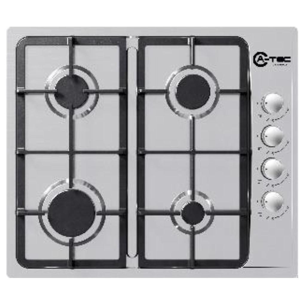 A-TEC Hob SS 4Burner 60cm FFD Side Knobs