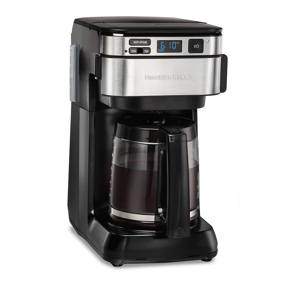 Hamilton Beachهاملتون بيتش ماكينة تحضير القهوة, ابريق زجاجي سعة 1.7 لتر، فلتر شبكي قابل لاعادة الاستخدام، | Small Appliances