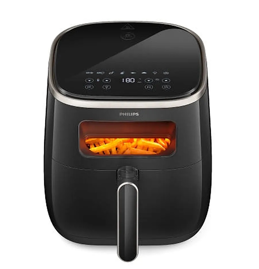 philips air fryer 5.6liters 1700w see thru window - black