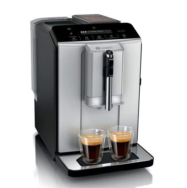 ماكينة صنع قهوة الإسبريسو الأوتوماتيكية بالكامل من بوش بقدرة 1300 وات VeroCafe Series 2 - فضي