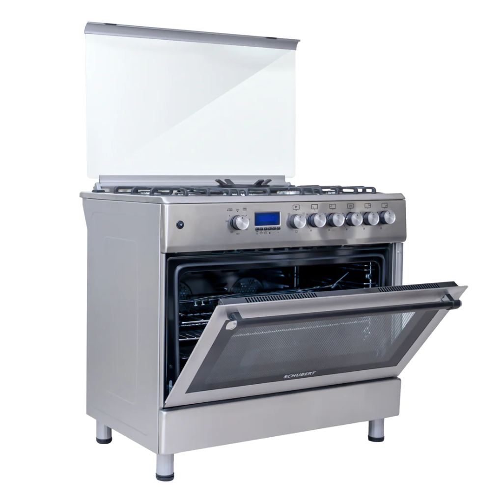 Schubert Gas Cooker 90cm with Fan - Stainless Steel   T2S96FG1 | COOKERS