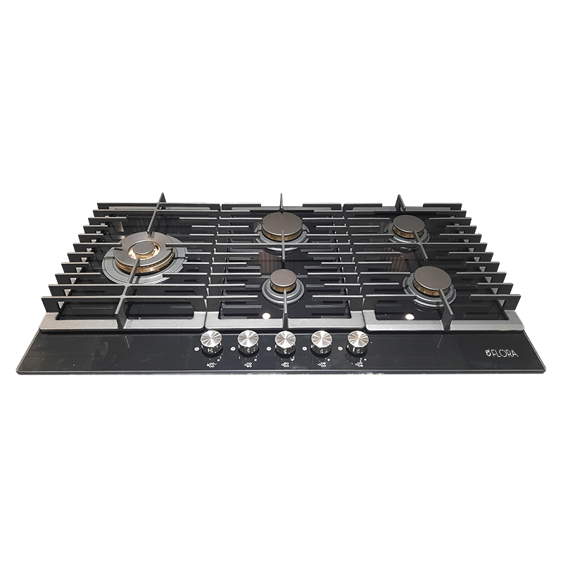 Floraz Hob 90cm Brass Burners - Black
