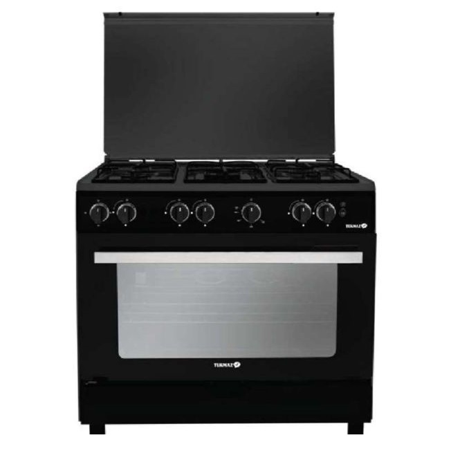 Tekmaz Gas Cooker 90cm with Fan - Black | Cookers