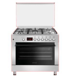 Conti Gas Cooker 90cm Cast-Iron with 2 Fan & Triple Glass -Stainless Steel