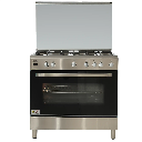 Gas Cooker 90cm with 2Fans 130Liters Cast Iron - Stainless Steel