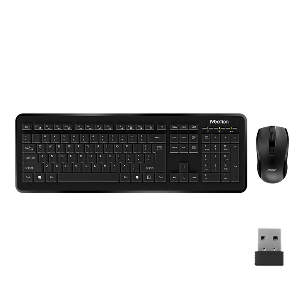 MeeTion MT-C4120 Computer Wireless Keyboard and Mouse Bundle Black