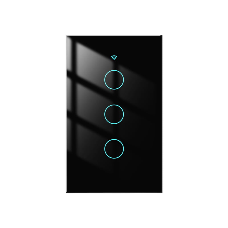 MOES Smart Switch 3 Gang US Type - Black (WRS-US3-BK-MS) WiFi+RF