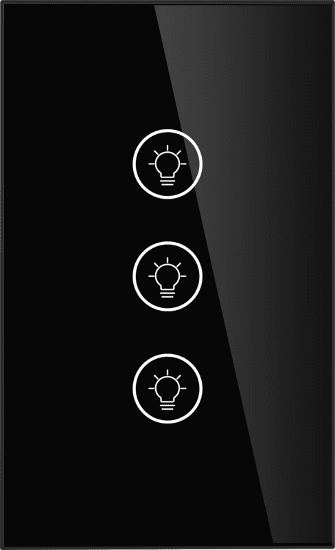 MOES Smart Dimmer Switch 3gang US - Black (WS-USD3-BK-MS) WiFi 