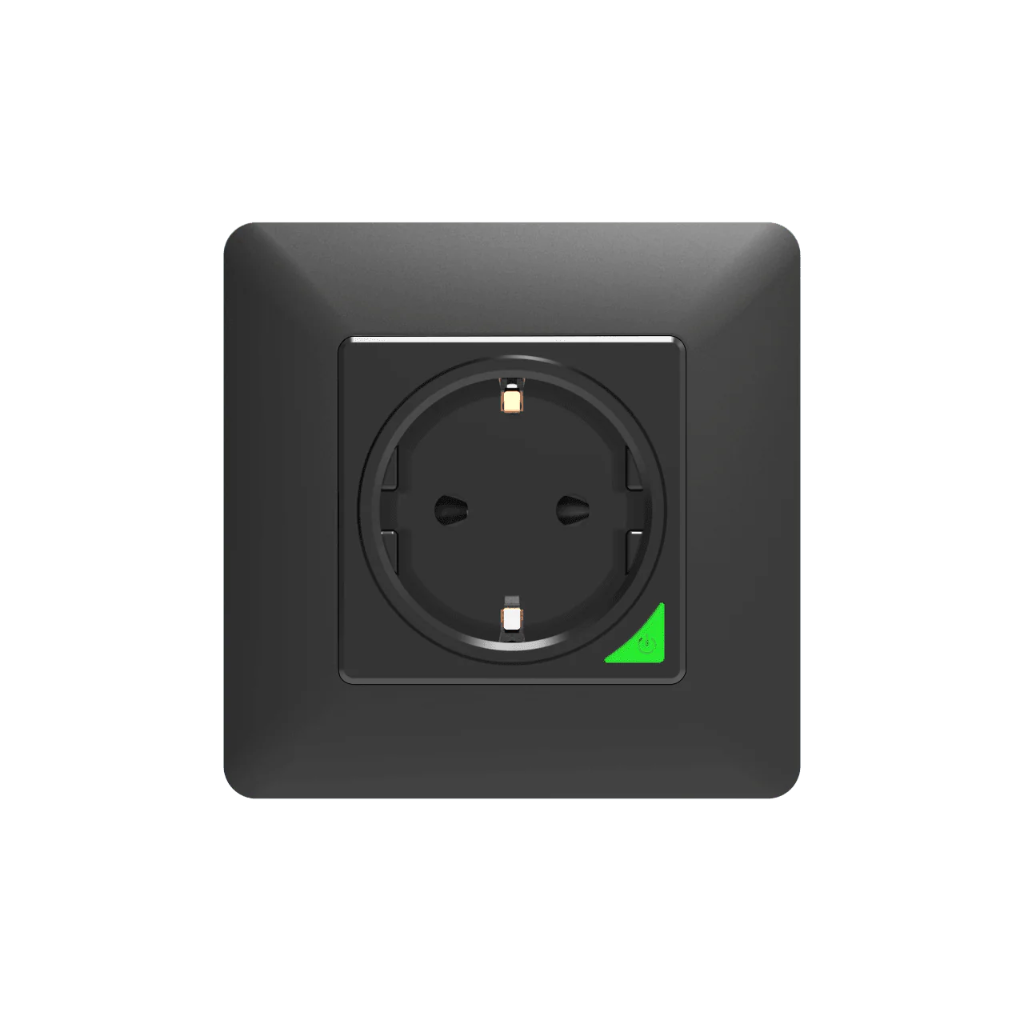 MOES Tuya Smart Wall Socket WiFi  - Black (WK-Y-EU-BK-MS)