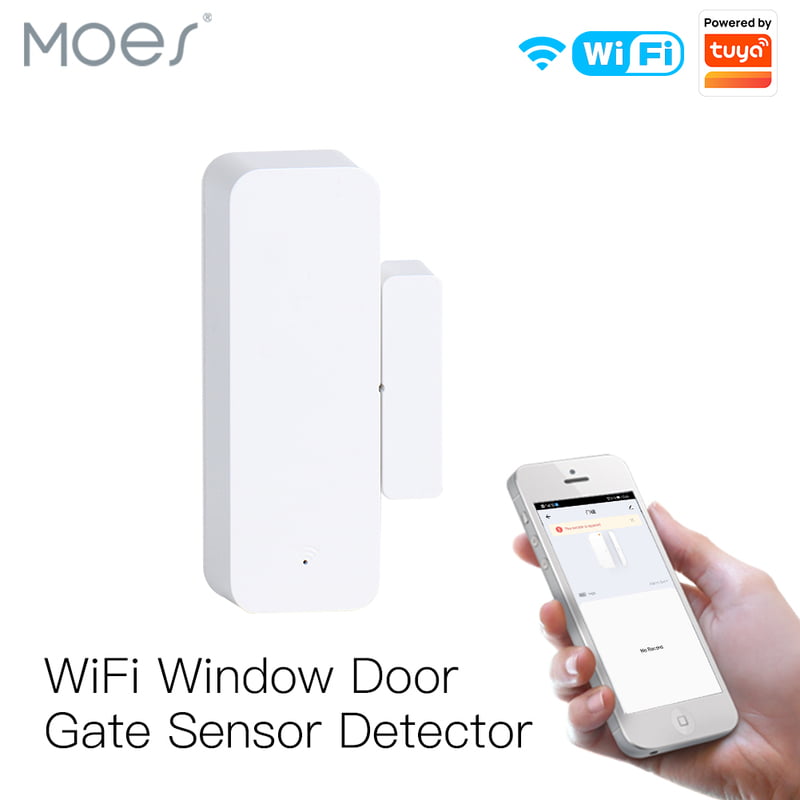 MOES Smart Window and Door Magnetic Sensor 
 WiFi With Battery  - White (WSS-FL-GWM-A-MS)