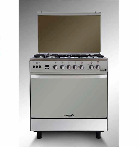 Tekmaz Gas Cooker 80cm with Fan Soft Close Diamond - Stainless Steel