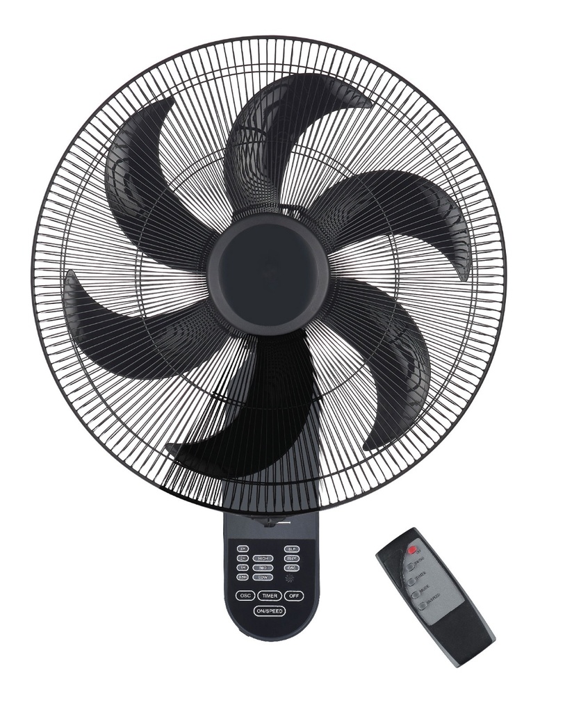 Tekmaz Wall Fan 18" with Remote - Black (NEW)