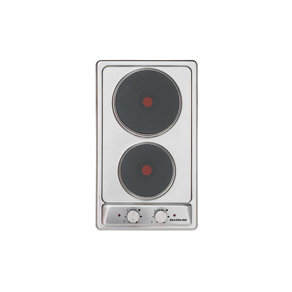 silverline hob 30cm 2 electric hot plates stainless steel