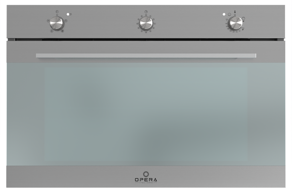 Opera Built in Gas Oven 90cm 125L With Fans Stainless Steel