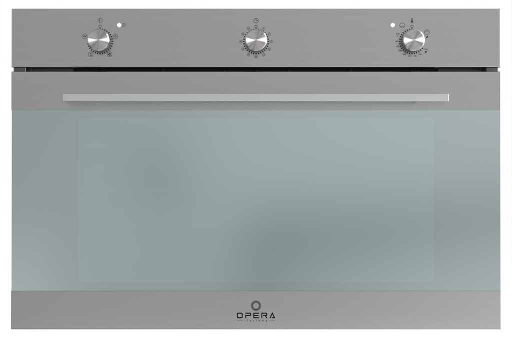 Opera Built in Oven Gas 90cm 125L With Fans Stainless Steel