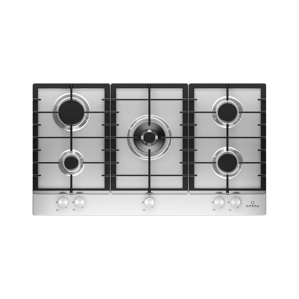 Opera Hob 90cm 5 Burners Cast Iron Full Safety