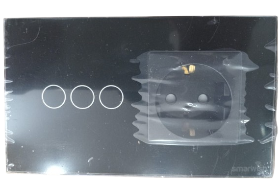 Smarwish tuya 3 gang combswitch un- black (Combswitch 3G-UN-B)