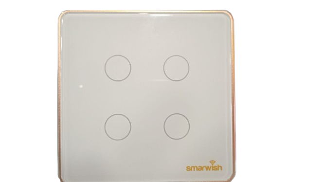 Smarwish Tuya 4 Gang Switch EU - Deluxe White (SmarSwitch 4-DLX-EU-W)