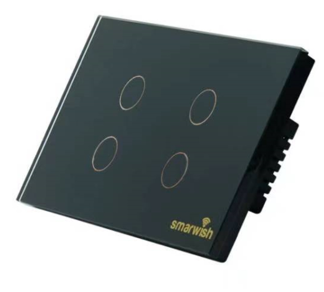 Smarwish Tuya 4 Gang Switch US - Black (Smarswitch 4G-US-B)