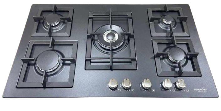 SuperChef Hob 90cm 5 Burners Full Safety - Black مفصول