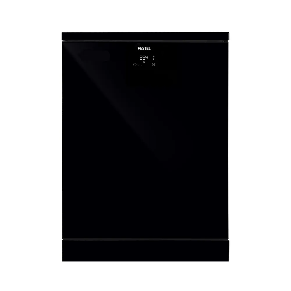 Vestel Dishwasher  9 Programs 9 Sprayers - Black Tempered Glass
