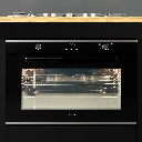 Built in Gas Oven 90cm 135Liter 2+1Fans - Black