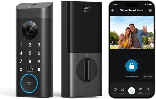 [mAnkT85311Y1] Eufy Security Video Lock E330 - Black