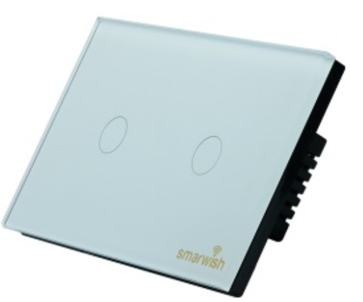 [htSW2guswhite] Smarwish Tuya 2 Gang Switch US - White (smarSwitch 2G-US-W)