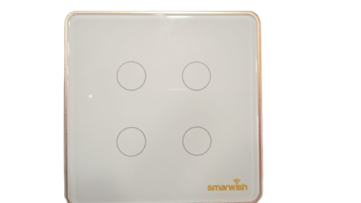 [htSW4Dlxeuw] Smarwish Tuya 4 Gang Switch EU - Deluxe White (SmarSwitch 4-DLX-EU-W)