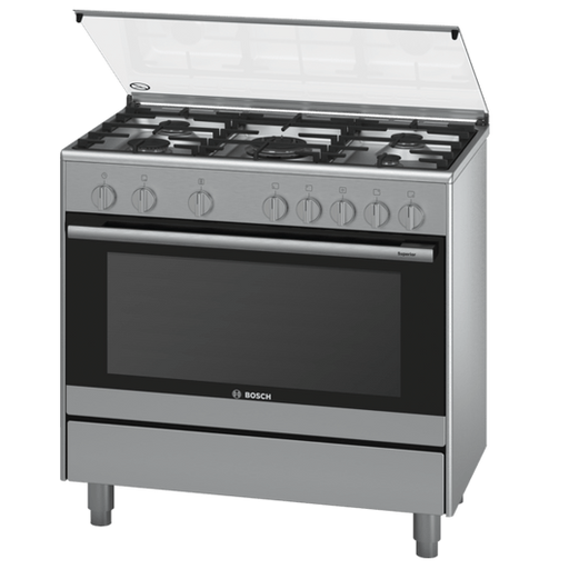 [mBshHSG736257I] Bosch Gas Cooker Full-Safety 90cm 112Liter Serie2 Stainless Steel