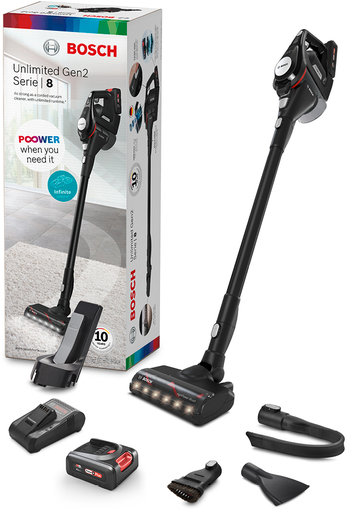 [mBshBCS82BL24] Bosch Rechargeable Handstick Vacuum Cleaner Unlimited Gen2 Serie8 Black