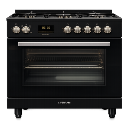 [mGfrSP96GBC] G3 Ferrari Gas Cooker 90cm Full Safety 2 Fan - Black