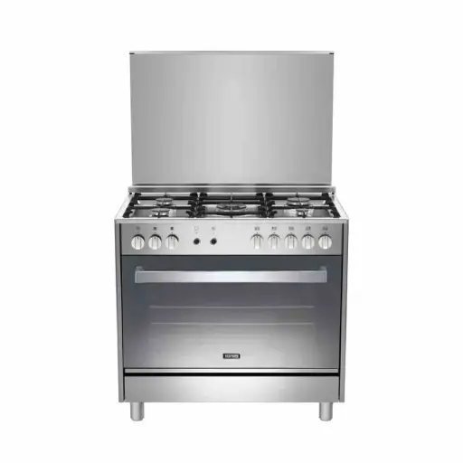 [mign1961ccef2] Ignis Gas Cooker 90cm 5 Burners Cast Iron 2 Fan Stainless Steel