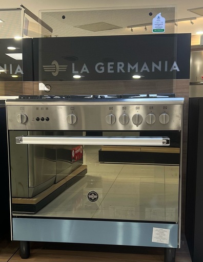 [mLaGrc95c81CX] LaGermania Gas Cooker 5Burners Full Safety- Stainless Steel