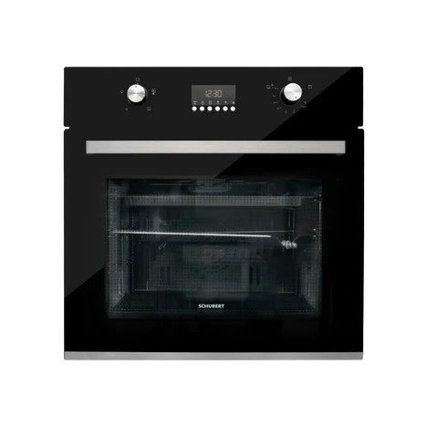 [mShbrGENT708] Schubert Built In Gas Oven Built In Gas Oven Elec Grill 60cm 60Lit Black,Handel +Knobs Silver Digital Screen-Auto-Off " Grill+Oven" Built In Gas Oven SCHUBERT GENT 708