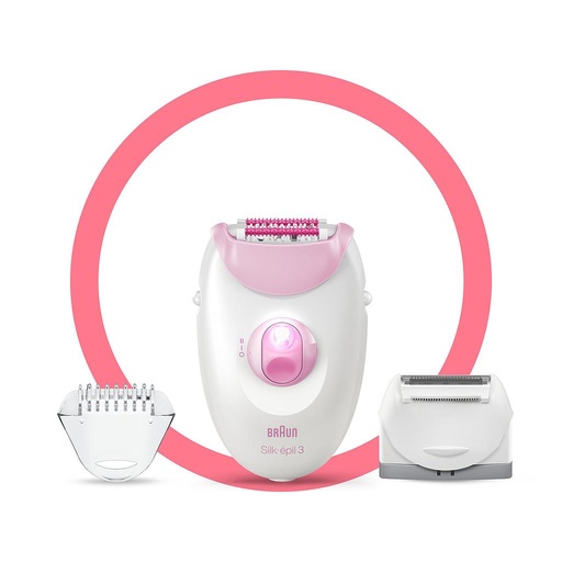 [mBrnSE3270] Braun Silk-épil 3 Pink With 2 Extras Epilator & Shaver