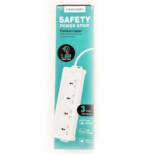[xLcmLCPS421] Linkcomn Power Strip 3 Sockets + 2 usb 3m Power Cord (LC-PS421)