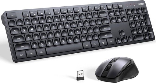 [mUgren65781] Ugreen Ergonomic Wireless 2.4G Keyboard & Mouse Combo Silent Full Size ArEn Black  (MK331)