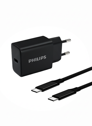 [mPlpDLP5312NB12] Philips GaN wall charger USB-C 30W - With cable NEW DLP5312NB/12