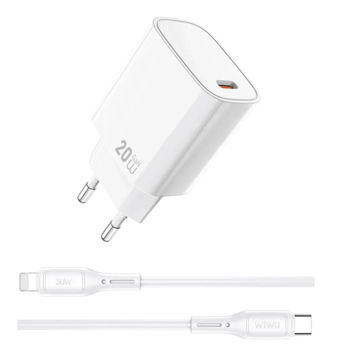 [mWwuG007] Wiwu 20W Essential GaN Fast Charger EU C-L(Type-c to Lightning) G007