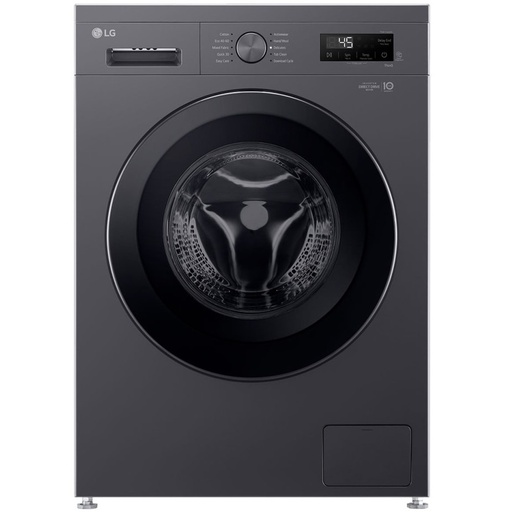[mLGF2Y1TYP6JSMBPELEX2] LG Washing Machine 8kg 1200rpm Steam Direct Drive ThinQ - Black (NEW)