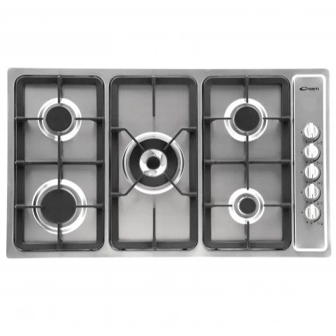 [mCntHGL95001IX] Conti Hob 90cm With 5 Gas Burners Side Knobs - Inox