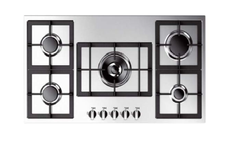 [mCntHGL95005IX] Conti Hob 90cm With 5 Gas Burners - Inox