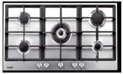 [mCntHGL95008IX] Conti Hob 90cm With 5 Gas Burners - Inox