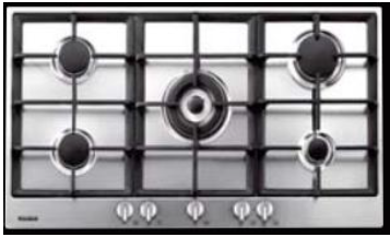[mCntHGL95B009IX] Conti Hob 90cm With 5 Gas Brass Burners - Inox